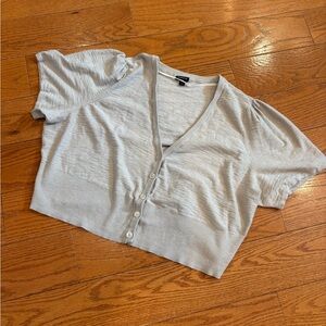 Torrid Beige Short Sleeve Button Front Cropped Cardigan Size 4 (4X)